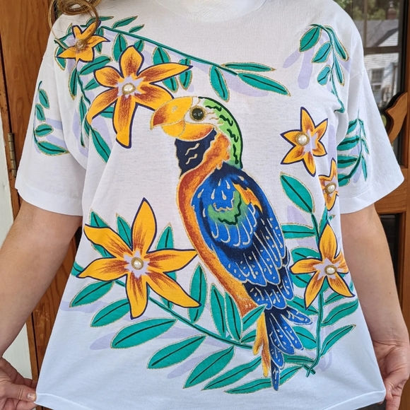 90s India Ink Handpainted Tee - Picture 3 of 5